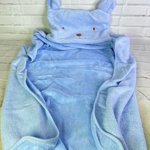 Baby GANZ Blue Bear Pocket Large Security Blanket Lovey Blankie BG3472